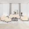vidaXL 4 pcs conjunto de sof&aacute;s com almofad&otilde;es veludo cor creme