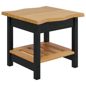 VidaXL Mesa Lateral com prateleira EKAI Preto 50 x 50 x 45,5 cm