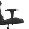 vidaXL Cadeira de gaming tecido preto e branco