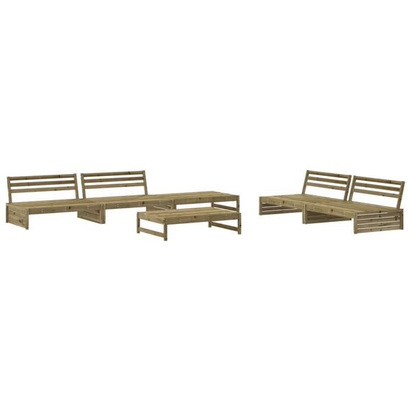 vidaXL 6 pcs conjunto lounge de jardim madeira de pinho impregnada
