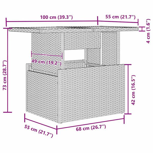 vidaXL Conjunto de Sof&aacute; de Jardim 9 pcs Bege e Cinza Claro