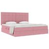 vidaXL Cama com arruma&ccedil;&atilde;o e colch&atilde;o Rosa 200 x 200 cm Veludo