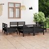 vidaXL 9 pcs conjunto lounge de jardim pinho maci&ccedil;o preto