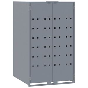 vidaXL Abrigo para caixote do lixo 69x79x117 cm a&ccedil;o cinzento