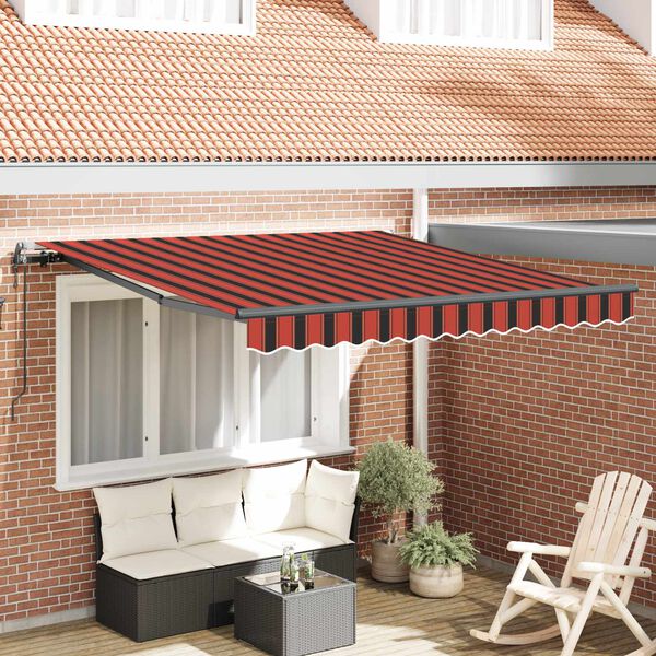 vidaXL Toldo Retr&aacute;til laranja e castanho 300 x 250 cm