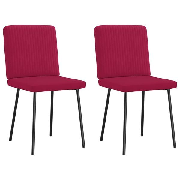 vidaXL Cadeiras de jantar 2 pcs veludo vermelho tinto