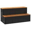 vidaXL Degrau p/ hidromassagem 100x50x50,5 cm PE e ac&aacute;cia maci&ccedil;a preto
