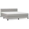 vidaXL Cama com molas/colch&atilde;o 160x200 cm tecido cinzento-claro