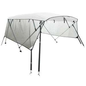 vidaXL Toldo 4 arcos Bimini paredes malha laterais 243x(230-244)x137cm