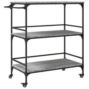 vidaXL Carrinho cozinha 100,5x50x105 cm derivados madeira cinza sonoma