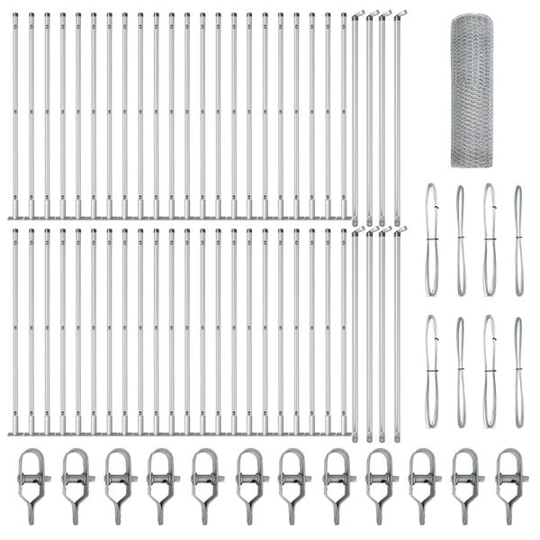 vidaXL Poste de Cerca Prateado 100 x 0,4 m (malha de 13 mm) A&ccedil;o