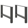 vidaXL P&eacute;s para mesa de centro antracite 2 pe&ccedil;as 70x(42-43) cm a&ccedil;o
