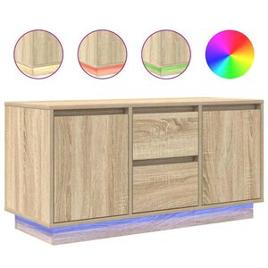 vidaXL M&oacute;vel de TV com luzes LED 100x41x50 cm carvalho sonoma