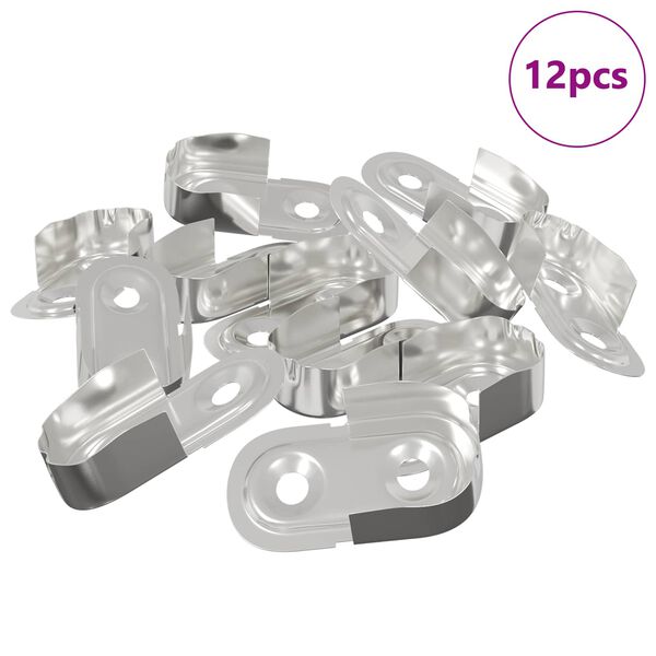 vidaXL Suporte de Var&atilde;o para Guarda-Roupas 12 pcs Zinco Branco Ferro