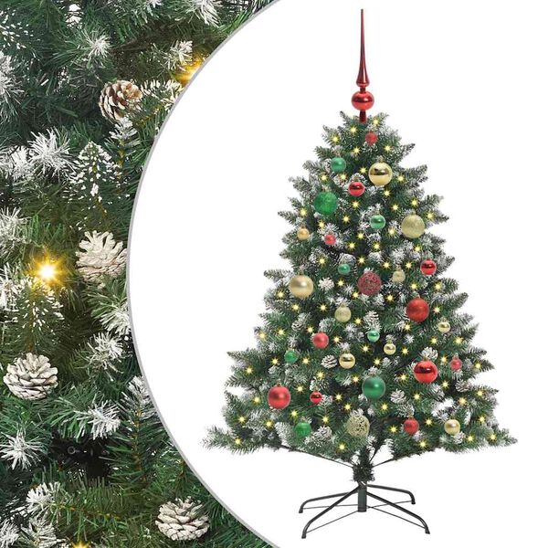 vidaXL &Aacute;rvore de Natal Artificial Verde 120 cm PVC, Pl&aacute;stico e A&ccedil;o