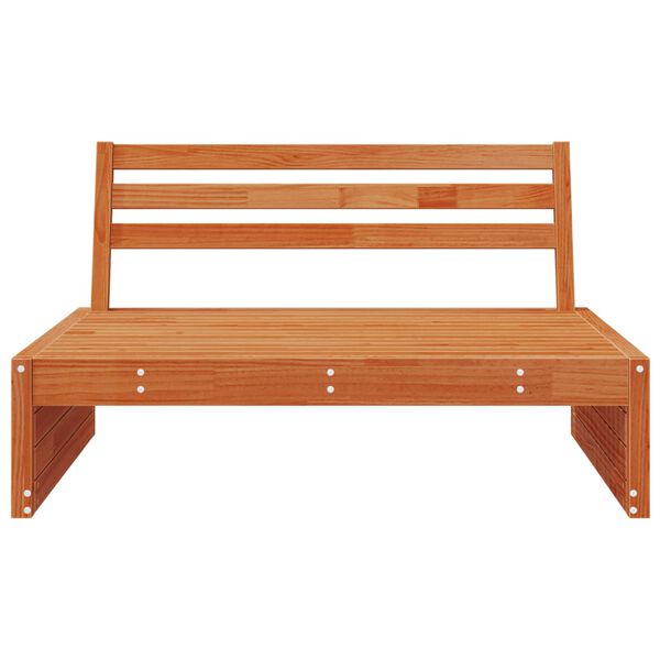 vidaXL Sof&aacute; do Meio do Jardim Madeira de Pinho S&oacute;lido Castanho Cera