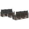 vidaXL Conjunto de Sof&aacute; de Jardim 7 unid. Cinzento vime PE