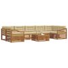 vidaXL Conjunto de Sof&aacute;s para Exterior 8 pcs Natural e Bege