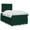 vidaXL Cama boxspring com colch&atilde;o 120x200 cm veludo verde-escuro