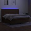 vidaXL Cama box spring c/ colch&atilde;o/LED 200x200cm tecido castanho-escuro