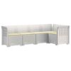 vidaXL Sof&aacute; de Jardim de 5 Pessoas com Almofadas Visual de Rattan PP