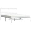 vidaXL Estrutura de cama com cabeceira 140x190 cm metal branco
