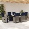 vidaXL Conjunto de Mesa e Cadeiras 7 pcs Cinzeto Rattan de PE