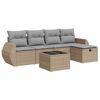 vidaXL 6 pcs conjunto de sof&aacute;s p/ jardim com almofad&otilde;es vime PE bege