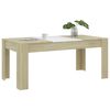 vidaXL Mesa de jantar 180x90x76 cm contrapl. branco e carvalho sonoma