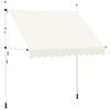 vidaXL Toldo retr&aacute;til manual 250 cm creme