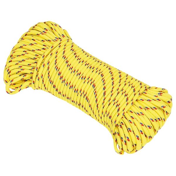 vidaXL Corda de barco 3 mm 250 m polipropileno amarelo