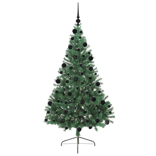 vidaXL &Aacute;rvore de Natal Artificial Pr&eacute;-iluminada Verde 210 cm PVC