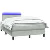 vidaXL Cama box spring c/ colch&atilde;o e LED 120x220 cm veludo cinzento-claro