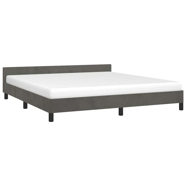 vidaXL Estrutura de cama sem colchão 160x200 cm veludo cinzento-escuro