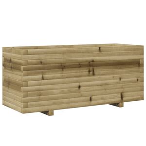 vidaXL Vaso/floreira de jardim 110x40x49,5 cm madeira pinho impregnada