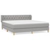 vidaXL Cama com molas/colch&atilde;o 160x200 cm tecido cinzento-claro