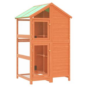 VidaXL Gaiola para p&aacute;ssaros 97x81x152 cm pinho maci&ccedil;o castanho