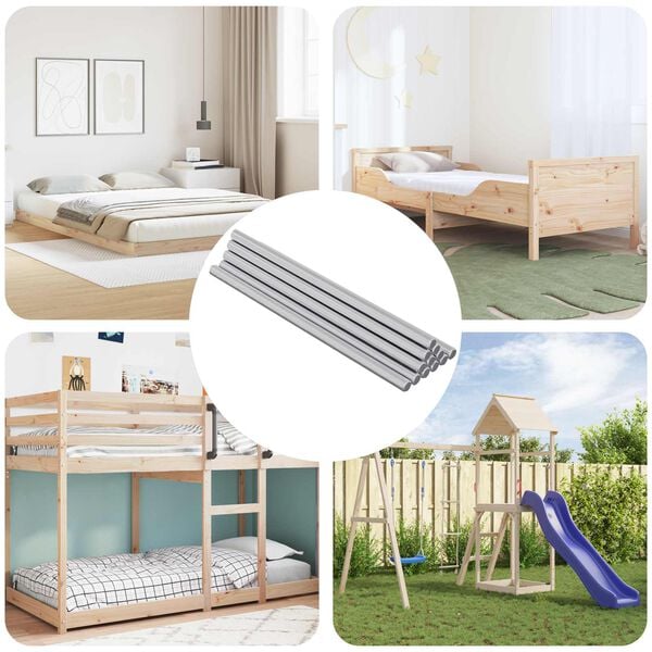 vidaXL Barra Roscada 800 pcs Prateado A&ccedil;o