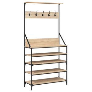 vidaXL Bengaleiro c/ arruma&ccedil;&atilde;o cal&ccedil;ado 90x34x184 cm carvalho sonoma