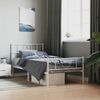 vidaXL Estrutura de cama com cabeceira e p&eacute;s 90x200 cm metal branco