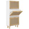 vidaXL Sapateira 52x25x115 cm derivados de madeira/vime natural branco