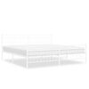 vidaXL Estrutura de cama com cabeceira e p&eacute;s 193x203 cm metal branco