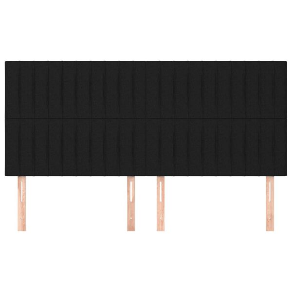 vidaXL Cabeceira Preta 200x5x118/128 cm Tecido