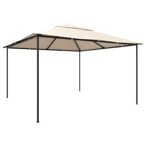 vidaXL Gazebo tenda com toldo 4x4 m a&ccedil;o bege