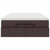 vidaXL Estrutura de cama otomana com colch&atilde;o 120x190cm castanho escuro