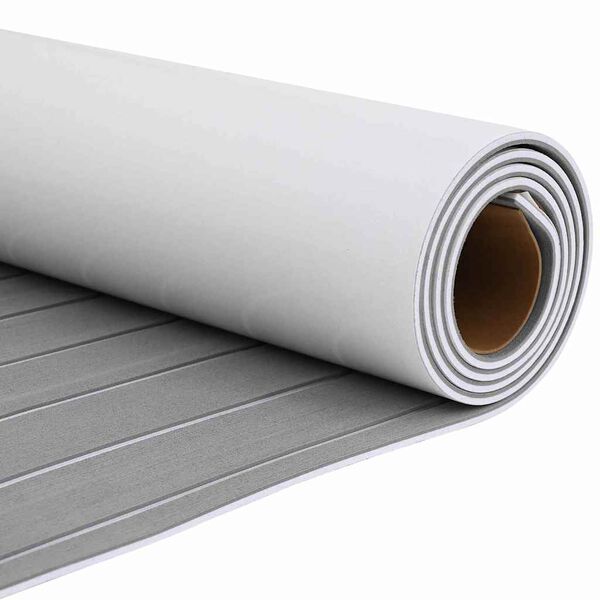 vidaXL Tapete de Barco Cinza Claro com Branco 240 x 90 x 0,5 cm EVA