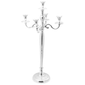 vidaXL Suporte de Velas Prateado 32 x 32 x 79,5 cm Alum&iacute;nio