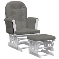 vidaXL Cadeira de amamentação com banco tecido cinzento-escuro