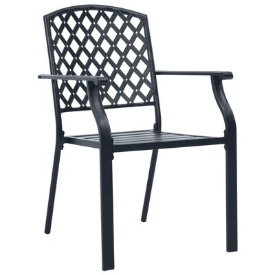 vidaXL Cadeiras de jardim design rede 4 pcs aço preto