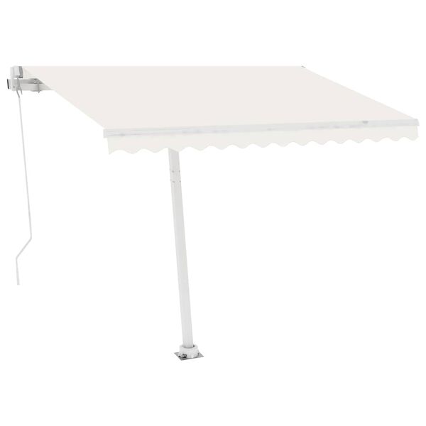 vidaXL Toldo retr&aacute;til manual independente 300x250 cm cor creme
